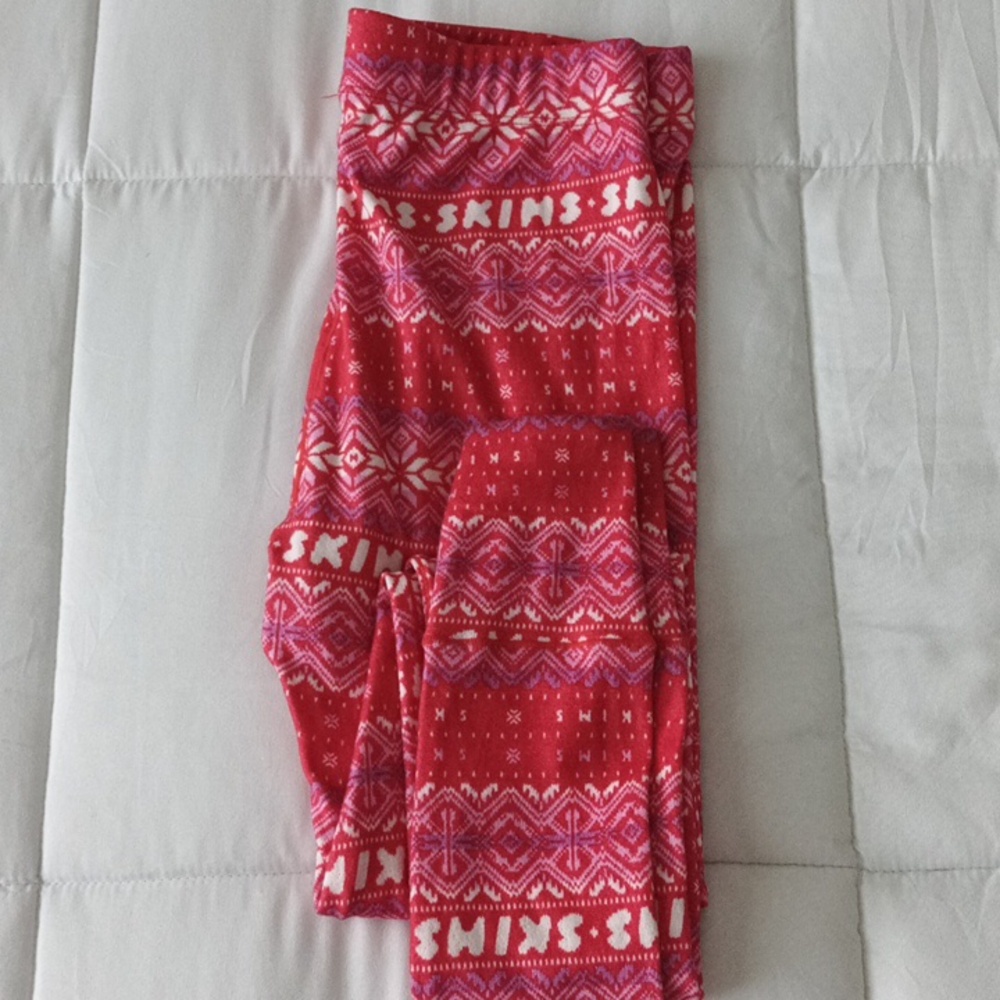 NWT SKIMS Soft Fair Isle Pajama Pants XS - Picture 5 of 5